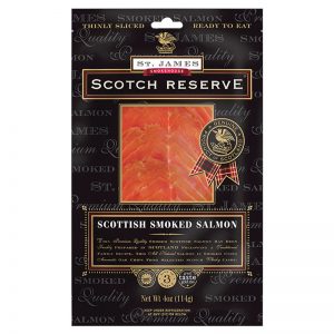 Salmão Fumado Escocês Fatiado Original Scotch Reserve St. James Smokehouse 100g