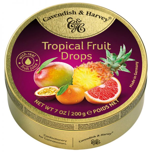 Cavendish & Harvey Tropical Fruit Drops in Tin 200g