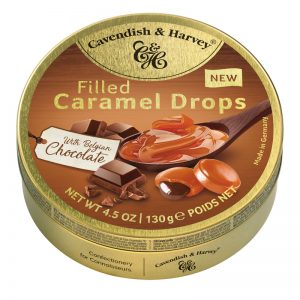 Cavendish & Harvey Caramel Drops Filled With Belgian Chocolate in Tin 130g