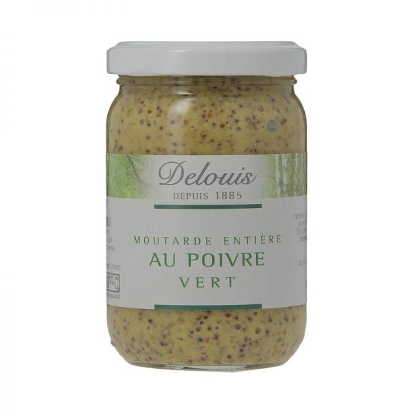 Delouis Organic Wholegrain Mustard with Green Peppercorns 200g
