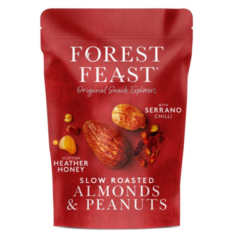 Amêndoas e Amendoins com Mel e Chilli Forest Feast 120g Amêndoas e Amendoins com Mel e Chilli Forest Feast 120g