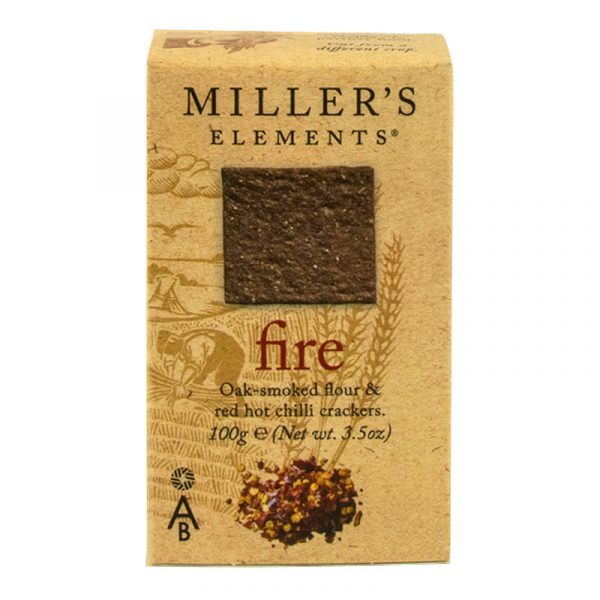 Artisan Biscuits Millers Elements Fire Crackers - Smoked Flour and Red Hot Chilli 100g