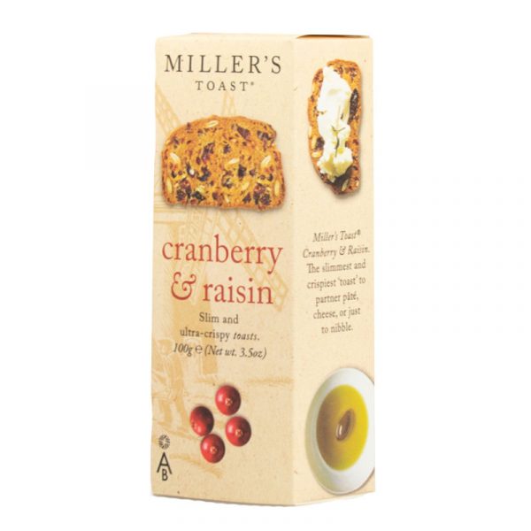 Artisan Biscuits Millers Toast with Cranberry & Raisin 100g