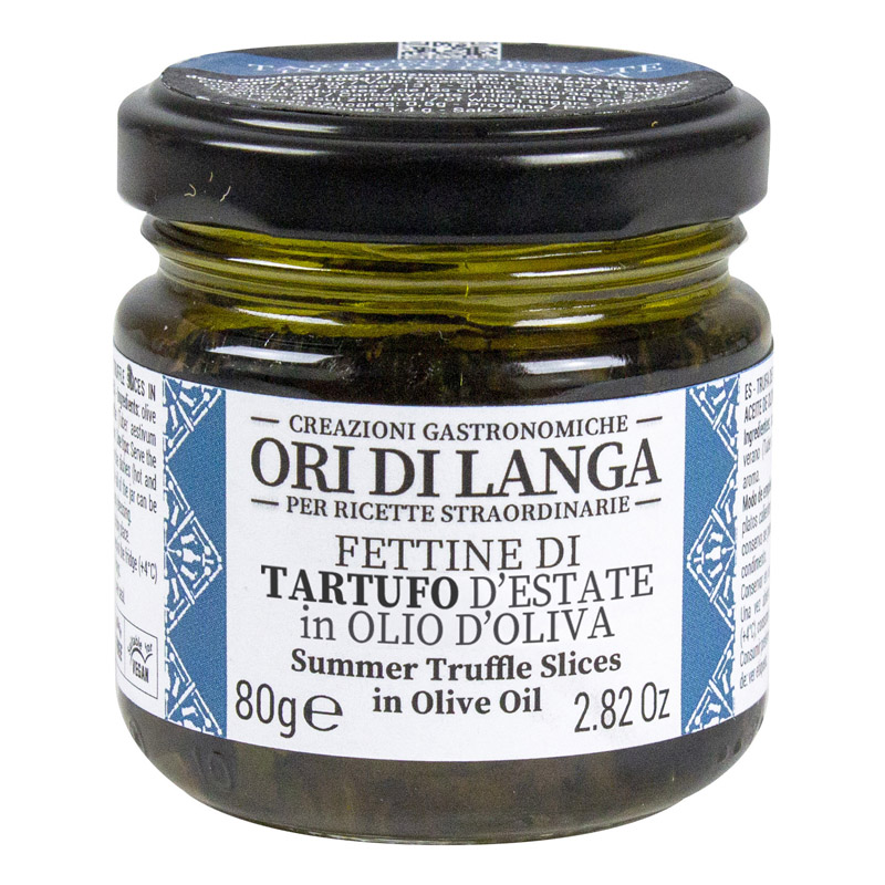 Ori di Langa Sliced Black Summer Truffle in Olive Oil 80g Ori di Langa Sliced Black Summer Truffle in Olive Oil 80g