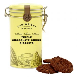 Biscoitos Triple Chocolate Chunk em Lata Cartwright & Butler 200g