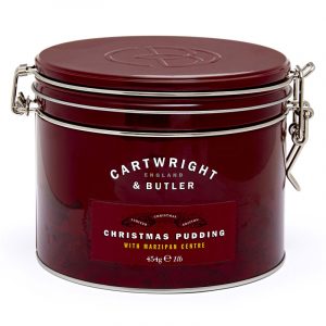 Cartwright & Butler Christmas Pudding with Marzipan centre in Tin 454g