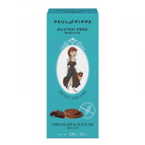 Biscoitos de Chocolate e Azeite "Sweet Dreams" Gluten Free em Caixa Paul & Pippa 120g