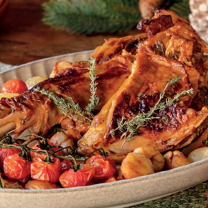 Goat with Chestnuts and Roasted Vegetables