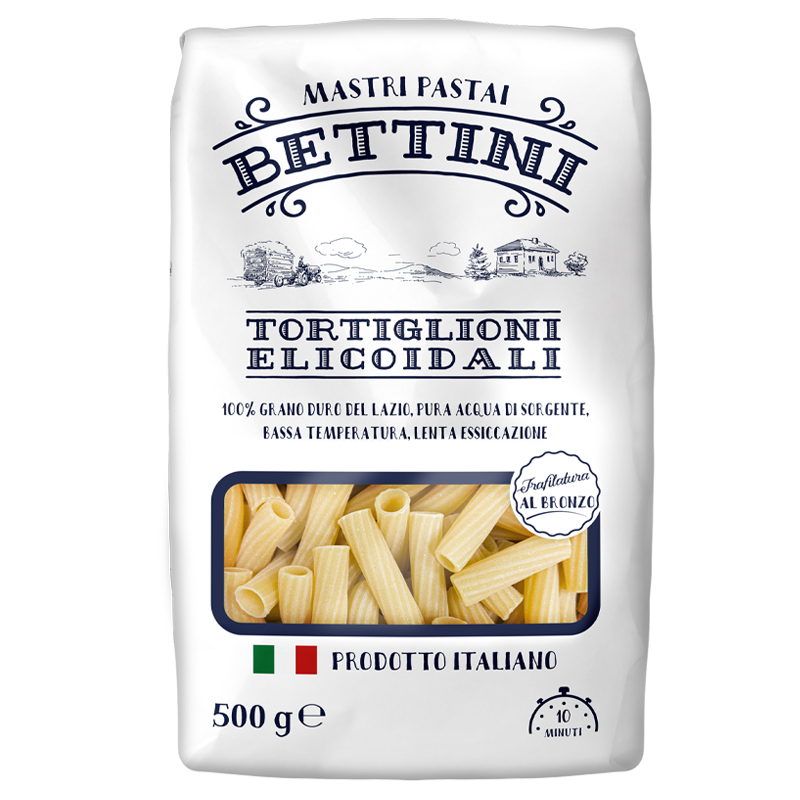 Massa Tortiglioni Helicoidal Mastri Pastai Bettini 500g Massa Tortiglioni Helicoidal Mastri Pastai Bettini 500g