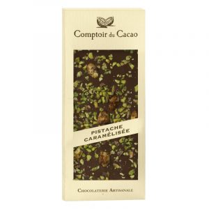 Tabletes de Chocolate de Leite com Pistacios Caramelizados Comptoir du Cacao 90g