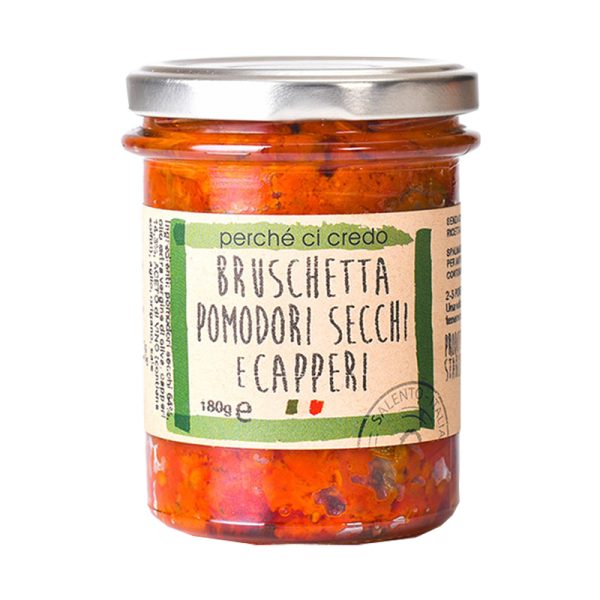 Perche ci Credo Sun-dried Tomato Bruschetta with Capers and Oregano 180g