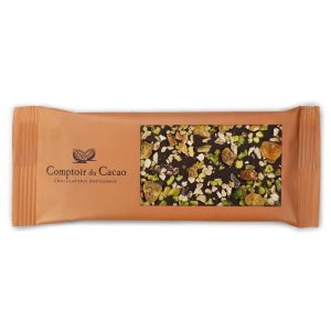 Mini Tablete de Chocolate Preto Mendiant Comptoir du Cacao 40g
