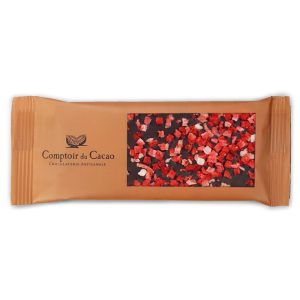 Mini Tablete de Chocolate Preto com Morangos Comptoir du Cacao 40g