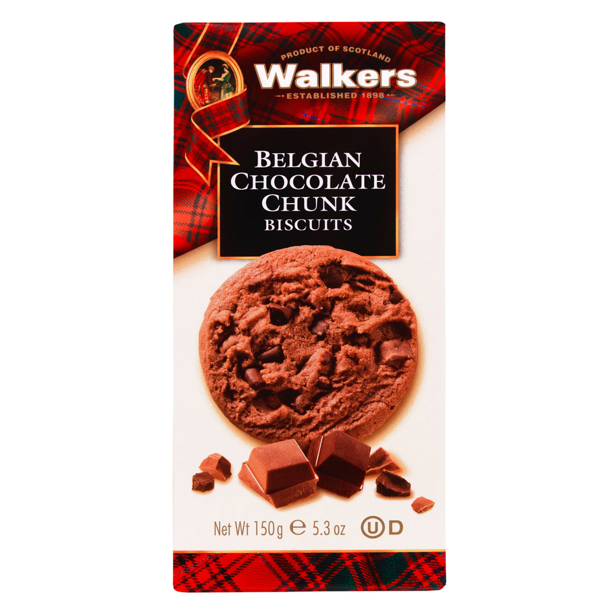 Walkers Belgian Chocolate Chunk Biscuits 150g Walkers Belgian Chocolate Chunk Biscuits 150g