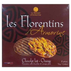 Les Florentines d'Armorine com Chocolate de Leite e Laranja La Maison Armorine 70g