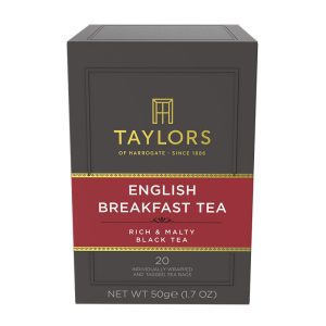Chá Preto English Breakfast em Saquetas (20un) Taylors of Harrogate 50g