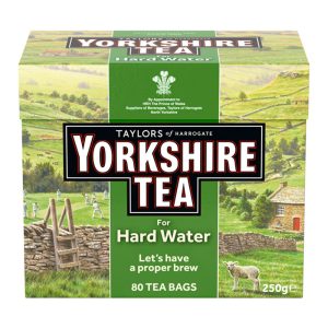 Chá para Água dura em Saquetas (80un) Yorkshire Tea 250g