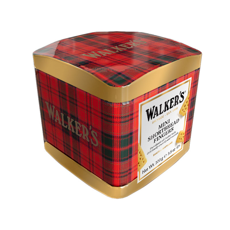 Walkers Mini Shortbread Fingers in Tartan Tin 100g