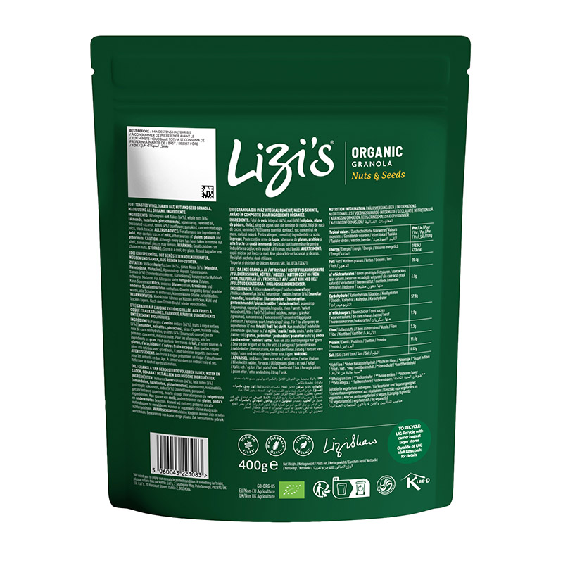 Granola Biológica Nozes e Sementes Lizis 400g - Image 2