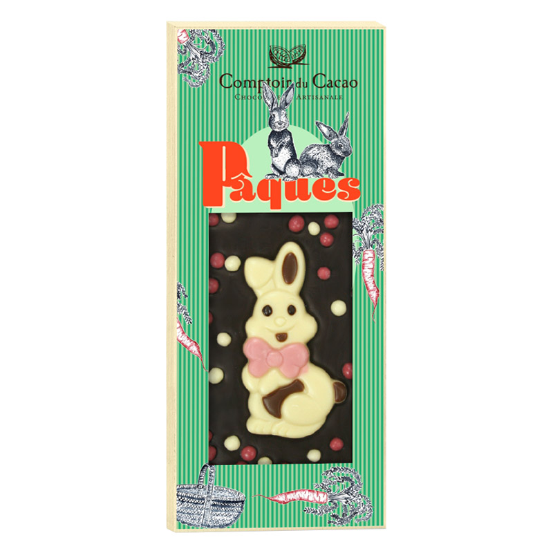 Comptoir du Cacao Dark Chocolate Easter bar - Rabbit 90g