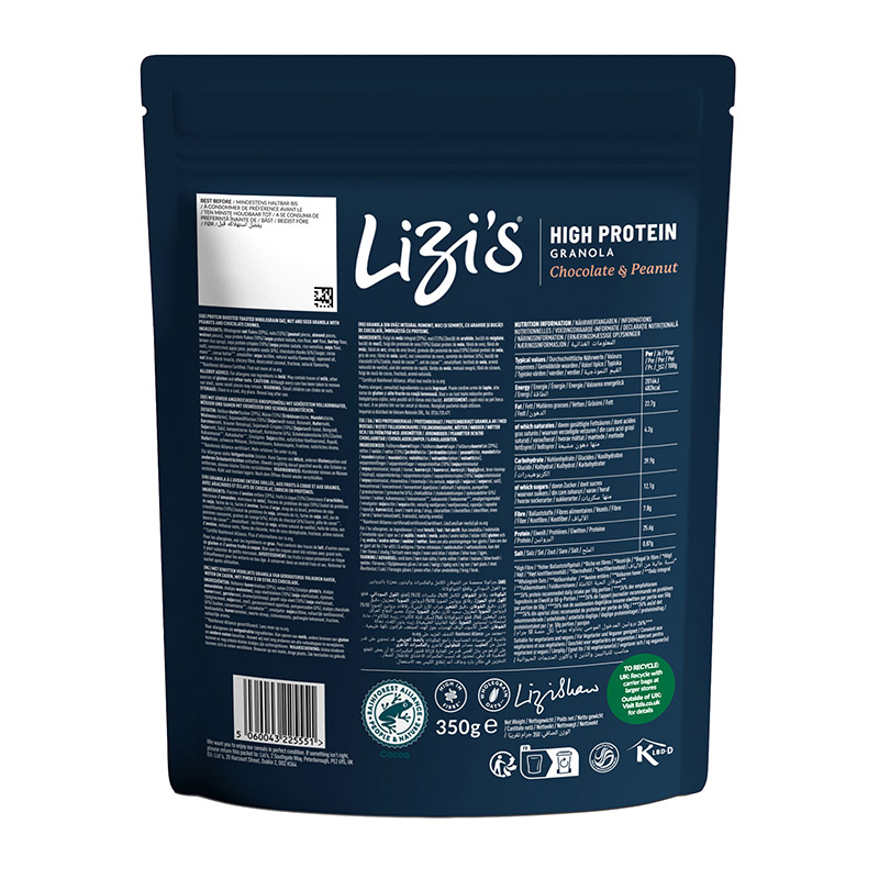 Granola High Protein de Chocolate e Amendoim Lizis 350g - Image 2