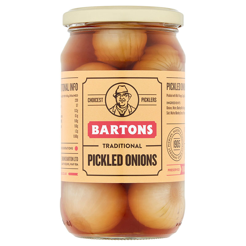 Bartons Traditional Pickled Onions - Malt Vinegar 450g