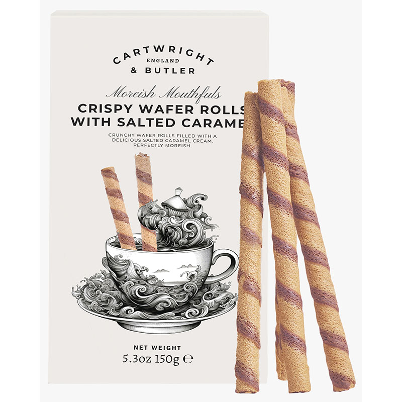 Cartwright & Butler Crispy Wafer Rolls Salted Caramel Cream 150g