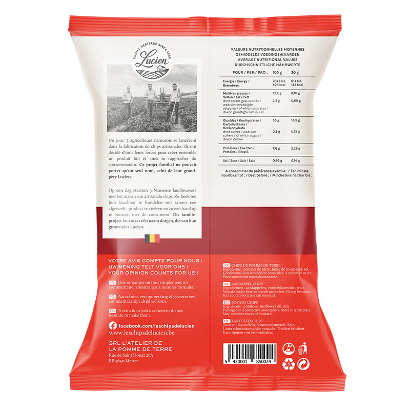 Lucien Salt Potato Chips 125g - Image 2