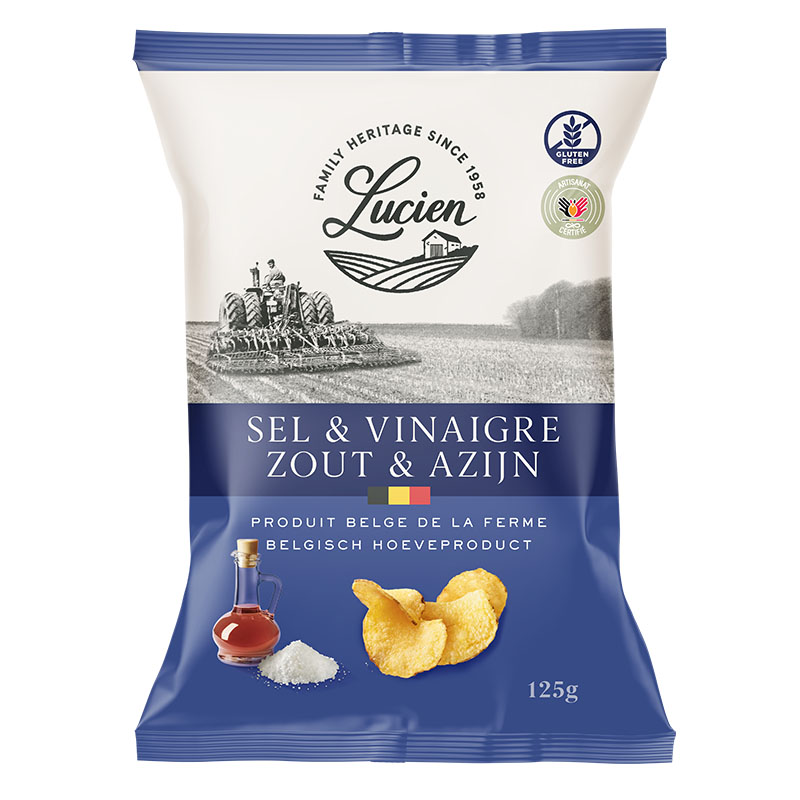 Lucien Salt & Vinegar Potato Chips 125g