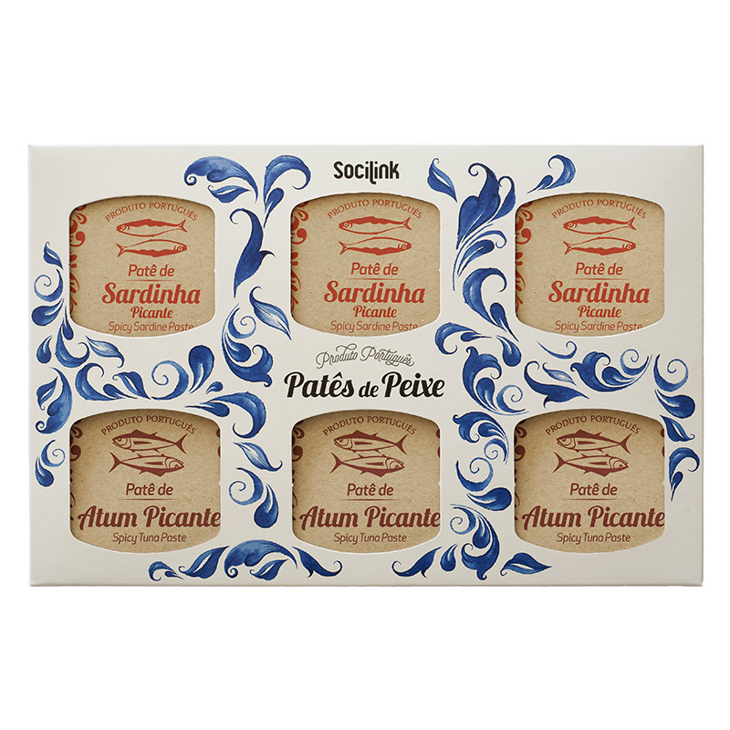 Conjunto de Conservas Nº11 Patés Picantes de Sardinha e Atum bySocilink 6x65g