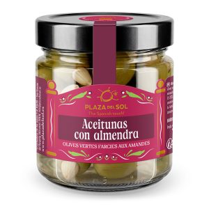 Plaza del Sol Green Manzanilla Olives with Almonds 230g