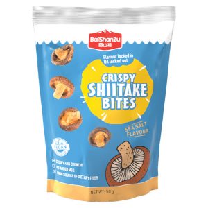 Snack Crispy Shiitake Bites com Sal Marinho BaiShanZu 50g