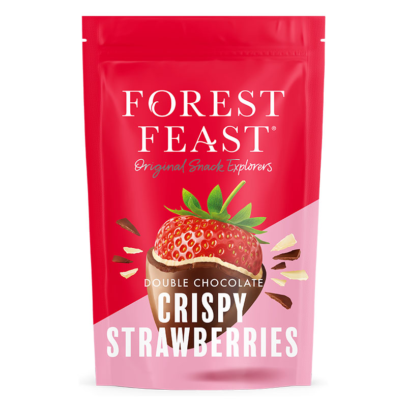 Morangos com Cobertura de Duplo Chocolate Crocante Forest Feast 100g