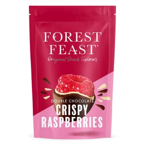 Framboesas com Cobertura de Duplo Chocolate Crocante Forest Feast 100g