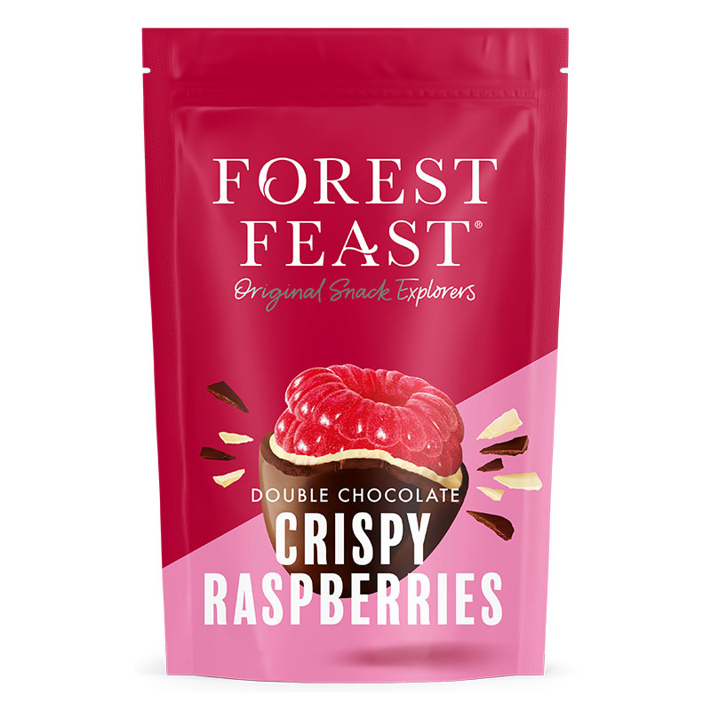 Framboesas com Cobertura de Duplo Chocolate Crocante Forest Feast 100g